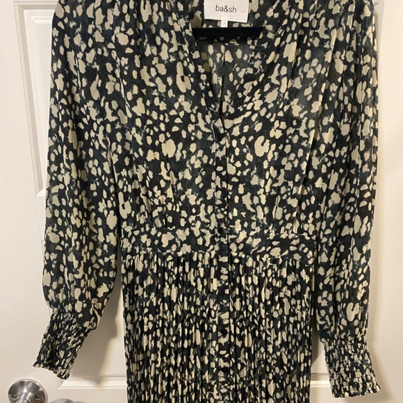 BA&SH Lisi pleated printed crepe maxi dress - Picture 5 of 5